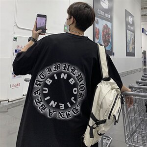 潮创意字母美式街头短袖T恤男夏季休闲宽松短袖A071-9012-P30,男装T恤,电商A071