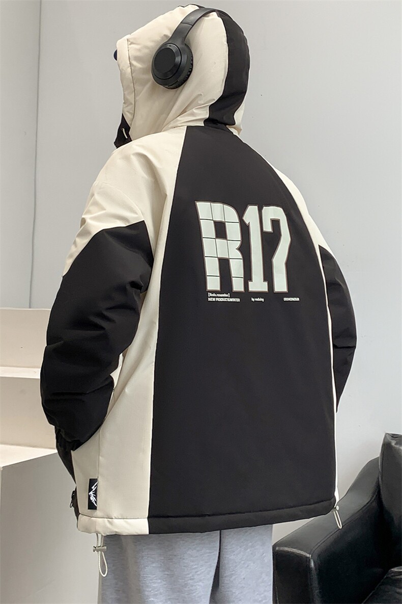 冬上新加棉加厚棉服港风印花连帽棉衣外套男女8325-P110控价158,男装棉衣,电商A441-1