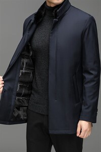 S72065冬季男士可脱卸内胆白鹅绒羽绒服保暖外套修身潮流风衣P310图片
