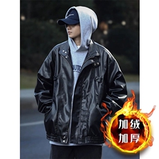 复古皮衣外套男士秋冬飞行员教练皮夹克加绒秋冬款美式机车服棉衣，男装夹克，星座506A