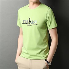 时尚宽松2023年夏季修身男装百搭潮流圆领短袖纯色T恤GR5880，男装T恤，电商B212（原钱塘6029）