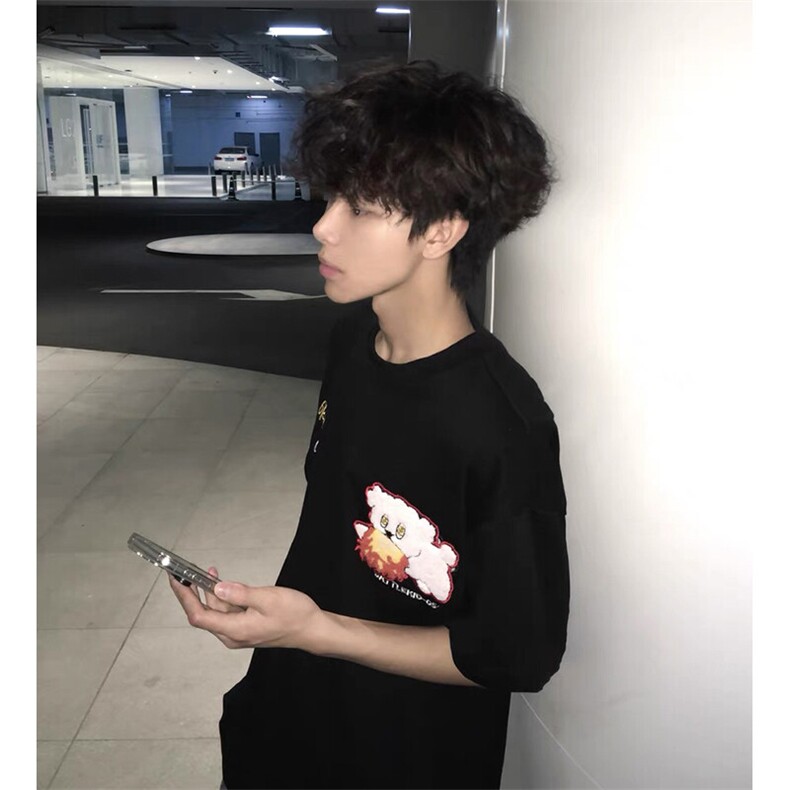 万针全刺绣工艺抖音得物高品质260克重磅纯棉双纱美式高街短袖T恤,男装T恤,电商A486-1