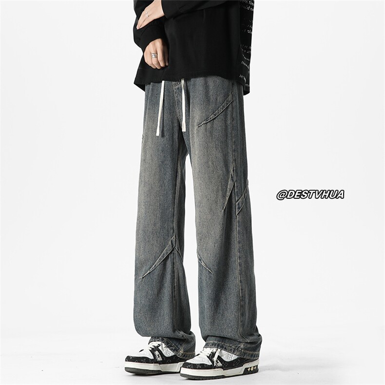 2025秋季新款现货松紧腰设计感牛仔裤M-5XL-NZ8568-特P40，男装牛仔裤，星座417-1（原电商B245）