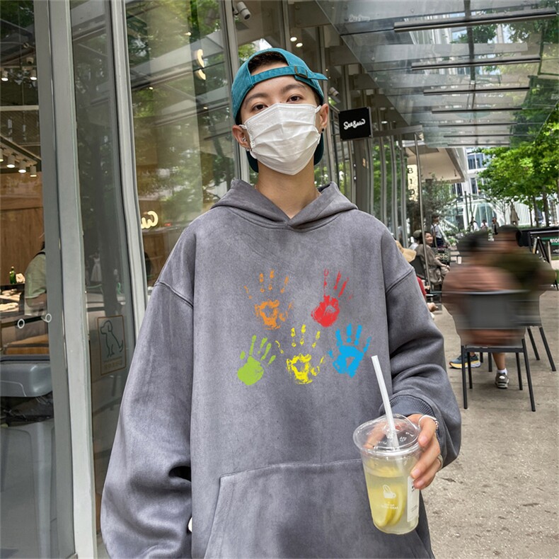 23/秋季360G麂皮绒印花宽松休闲连帽卫衣JWY3270P50控69,男装卫衣,电商B370