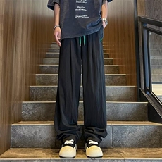 冰丝速干冲锋裤男生薄款ins潮宽松直筒抽绳运动休闲工装长裤夏季，男装工装外套，星座1013