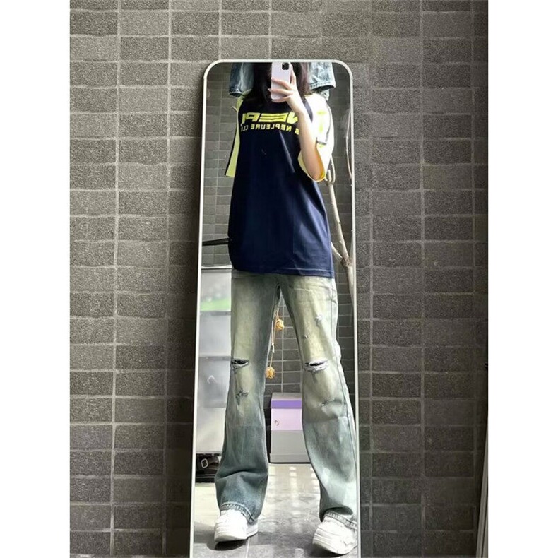 D8262-P48新款2025夏季男女时尚潮牌破洞牛仔裤-网图现货,男装牛仔裤,星座603-2