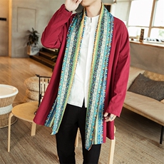 大码风男装花色风衣复古斗篷披风大氅汉服6020-1-8816/特，男装风衣，电商B275