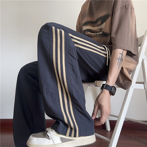 抖音品质夏季新款透气冰丝条纹宽松休闲裤B315-K24153-特p35控68图片