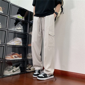 工装口袋束脚休闲裤K042模特地板景92%聚酯纤维8%氨纶(S-2XL)TP27图片