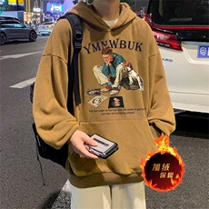 直播品质500克重磅美式做旧水洗卫衣SL1537-常规特P55加绒特P65，男装卫衣，电商A486