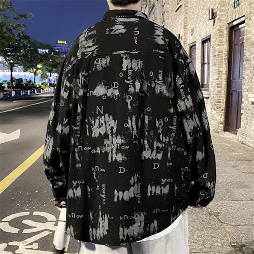 长袖衬衫男港风潮流C137P28图片