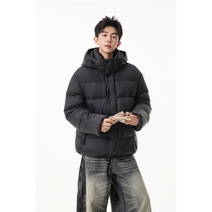 90%绒新标有报告连帽撞色韩版宽松羽绒服外套Y990/370 现货图片