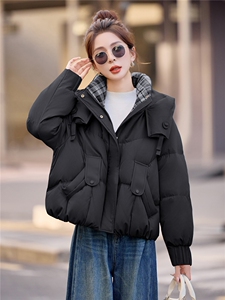 新标90绒2025冬季新款加厚保暖白鸭绒连帽羽绒服女图片