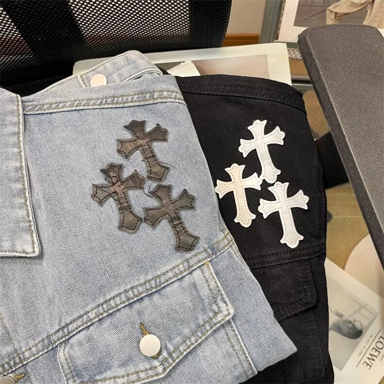 欧美街头十字架水洗牛仔外套男潮牌高街潮流宽松上衣夹克J2291P70,男装夹克,星座1116-2