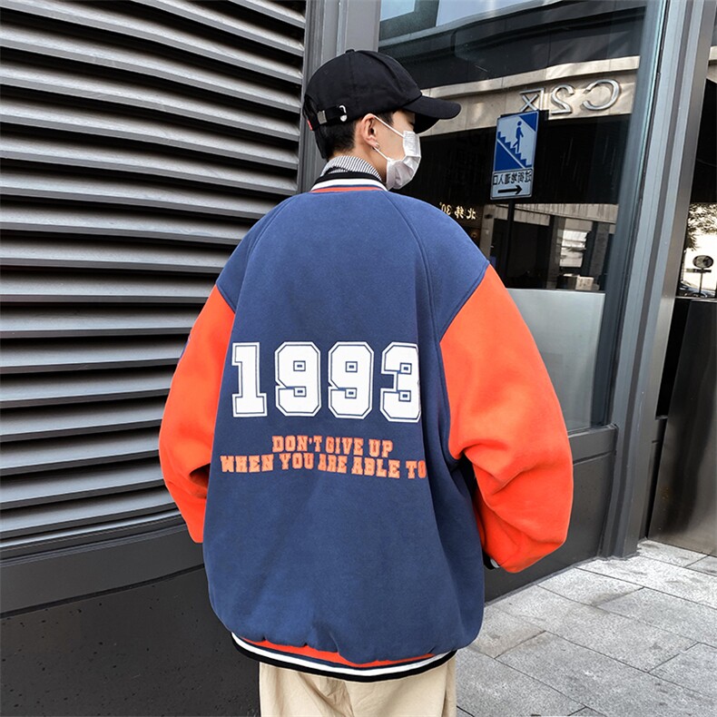 2024冬季新款港风外景大码棒球领棉衣S-5XHM20517-特P95,男装棉衣,电商A022
