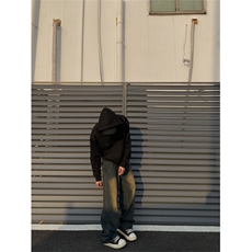 2024/cleanfit水洗黄泥色直筒高街牛仔裤1005-3-SGG26-P60控88，男装牛仔裤，星座1005-3