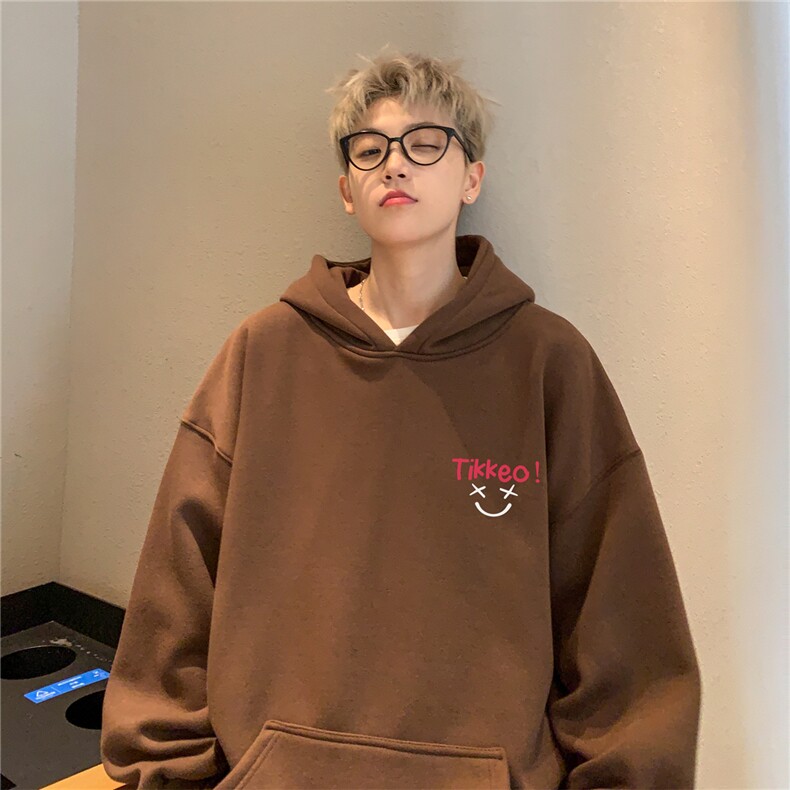 连帽卫衣男加厚宽松休闲简约加绒上衣帽衫D328-WY23118-P50特,男装卫衣,电商D328