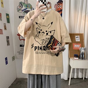 YT26078-P30亚麻短袖t恤男大码五分袖男宽松七分袖海报风,男装T恤,电商A040