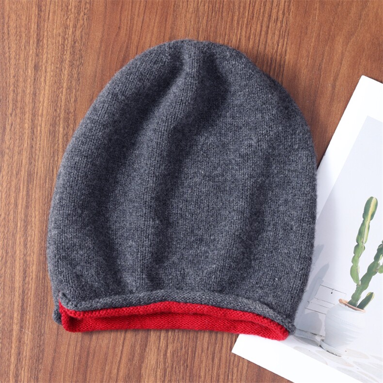 2025年冬季逛街无檐休闲通用双边堆堆帽时尚百搭通勤，帽子，九月九羊绒