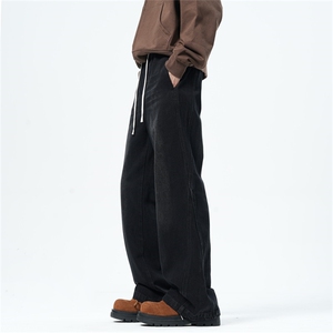 【主推现货S-4XL】水洗直筒牛仔裤男宽松长裤A080-8206-P65控88图片