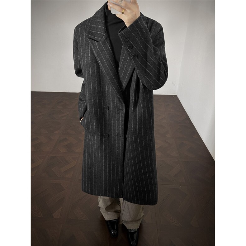 517A-8-Y85-P125冬季韩版毛呢大衣长款加厚加棉外套，男装毛呢大衣，星座517A-8（原B282）