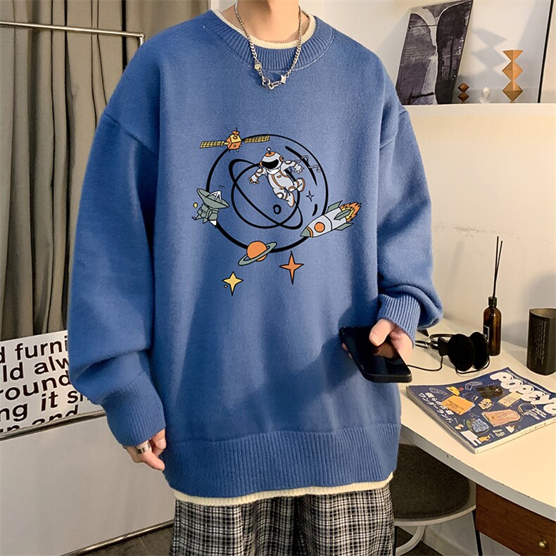 控78假两件毛衣男大码加绒针织衫男毛线衣M80142-P55加绒P70,男装针织衫/毛衣,电商A040