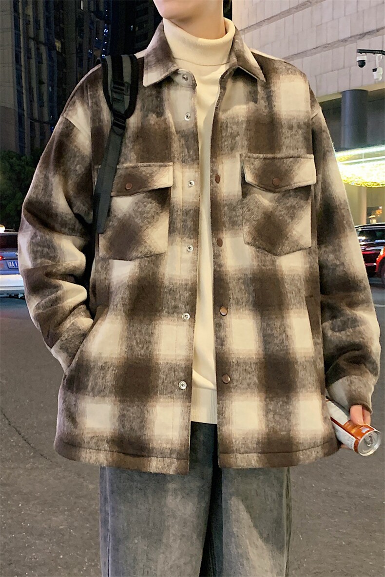 夜景小香风格子夹克男秋季复古韩系呢子夹克外套F1239特P80,男装夹克,星座309（原A406）