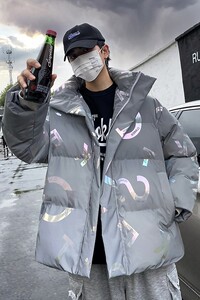 2024新款棉衣男冬季加厚立领炸街反光棉服男外套港风学生棉袄P115图片
