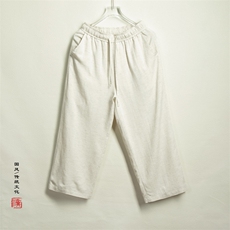 春夏风男装棉麻直筒九分男裤X03裤子P75，男装休闲裤，钱塘802