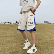 休闲裤男韩版潮流高街字母口袋个性2026夏新款ins五分裤K4099-P32，男装牛仔裤，星座412