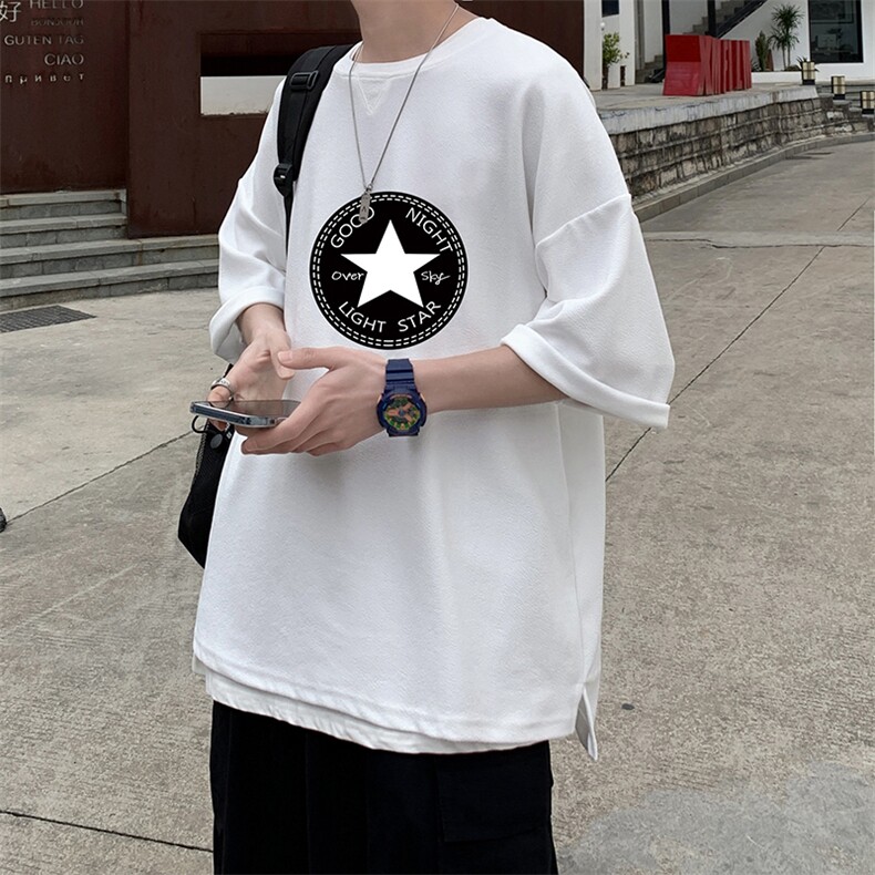 Q11008-P30春夏季七分袖t恤男大码五分袖男短袖中袖,男装T恤,电商A040