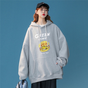 ！2024春季新品韩版简约Uttle nger印花连帽卫衣W274 P35控58图片