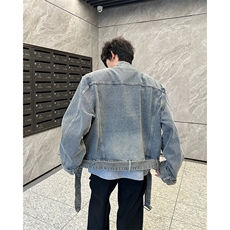 复古高街牛仔外套男装设计感cleanfit短款牛仔衫夹克JK08969-P83，男装工装外套，星座308B-2