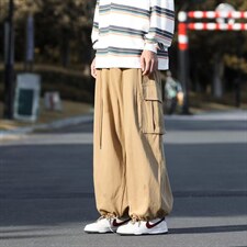 2022oversize阔腿工装裤秋季复古日系cityboy裤子休闲裤K4497-P40，男装休闲裤，星座512-2