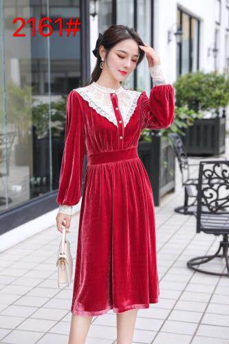 手感的丝绒连衣裙，女装连衣裙，罗兰春天