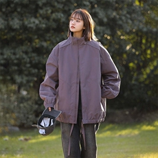 新款中性风户外夹克男立领纯色上衣冲锋衣外套DSA157B-JK7822-P60，男装夹克，电商A157B