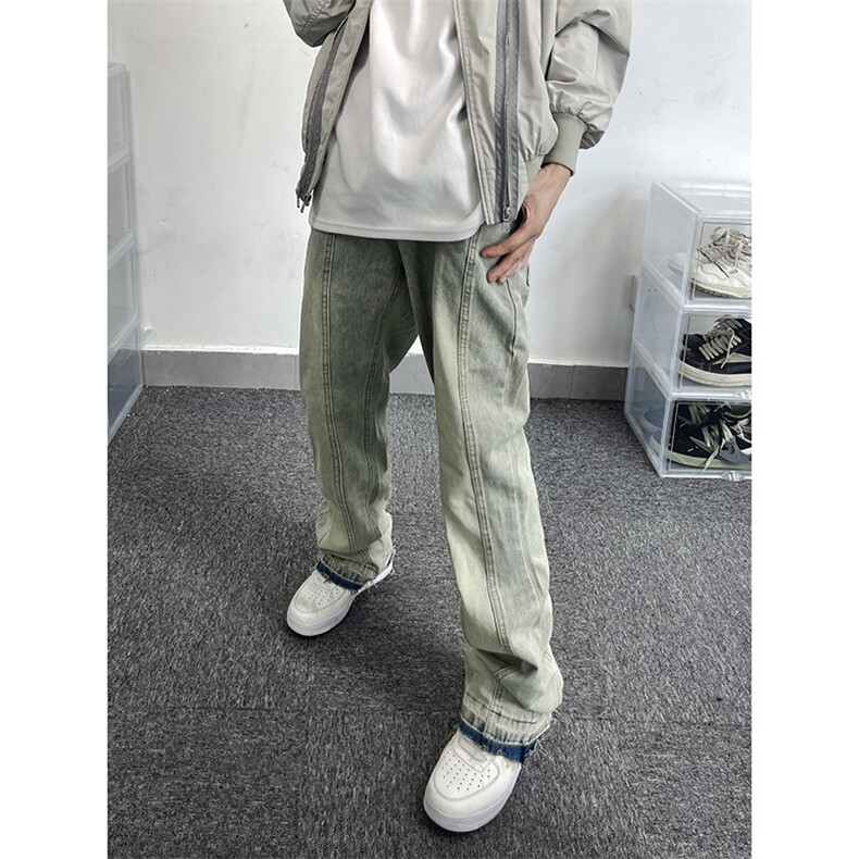 B221美式ins高街暗黑小众毛边修身小脚牛仔裤LK23020-P60控78,男装牛仔裤,电商B221