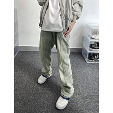 B221美式ins高街暗黑小众毛边修身小脚牛仔裤LK23020-P60控78，男装牛仔裤，电商B221