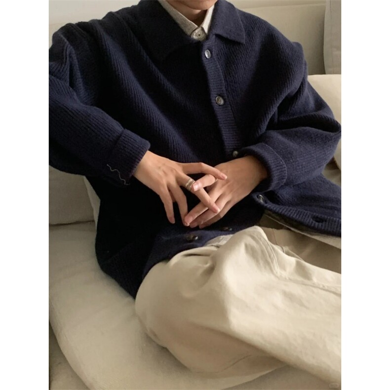 【有货】MY0339ZZ-特73秋冬季加厚针织开衫外套男士慵懒翻领毛衣,男装针织衫/毛衣,星座1007（原301D）