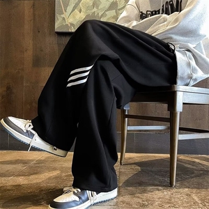 加绒休闲裤男韩版直筒裤子2024秋冬ins长裤K4892-常规30-加绒39图片