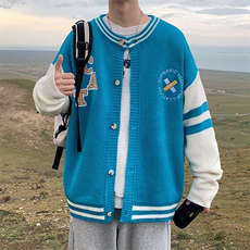 ！2023秋冬新款男士棒球服毛衣潮流开衫针织衫外套M326P78，男装针织衫/毛衣，电商B220