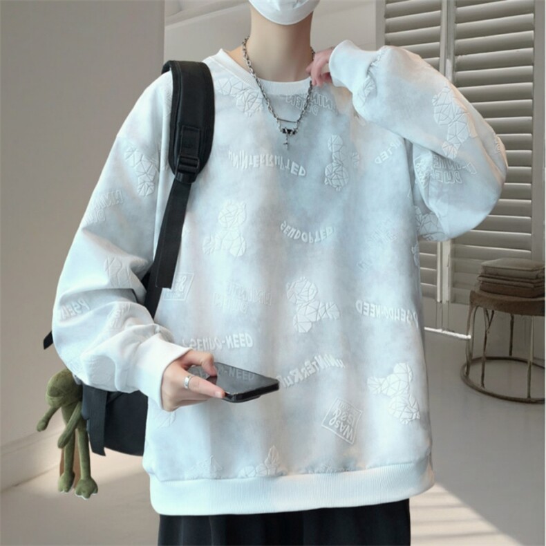 卫衣男青年春秋长袖青少年潮流休闲宽松学生打底衫WY3411-P55,男装T恤,星座1105-3