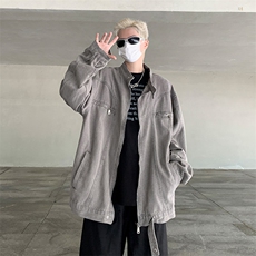 F371P70男生秋装新中式潮牛仔外套男复古宽松水洗，男装工装外套，星座512-6