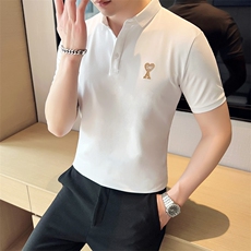 2024夏季新款英伦风高品质修身刺绣POLO衫冰丝短袖T恤男D251-p48，男装T恤，电商D303