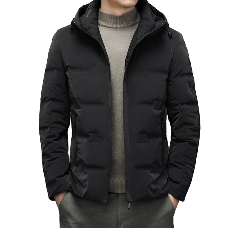 潮流休闲百搭羽绒外套中年男士冬季连帽羽绒服SNNYR86R9601-P210，男装羽绒服，电商B212（原钱塘6029）