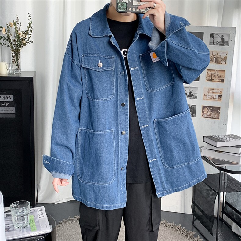 910A-K526-P75控95秋装新款口袋牛仔衣韩版情侣潮夹克外套男,男装夹克,星座910A
