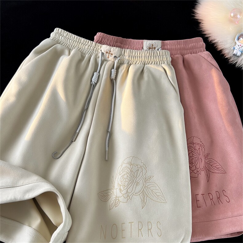23夏季新款麂皮绒烧花短裤休闲裤A316-1K1123P50控68图片