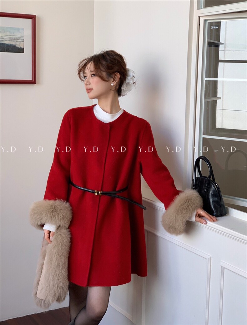 原价529.99!【依嘟】新年斗篷冬2025新款小个子羊毛,女装双面呢大衣,依嘟服饰