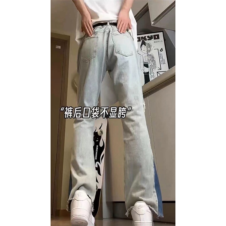 美式高街ins小众破洞牛仔裤货号K751P60,男装牛仔裤,电商A063