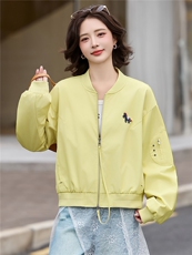 2026春装新款简约时尚休闲立领外套，女装短外套，美沁